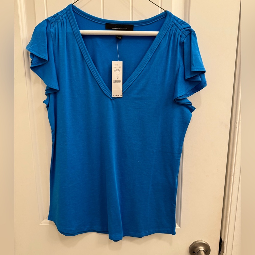 White House Black Market Vibrant Blue Short Sleeve Top